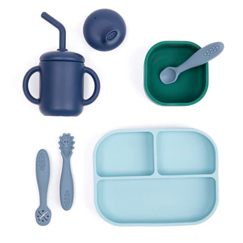 Baby's First Mealtime Kit - Complete Feeding Set with Spoon, Fork & Plate for Toddlers - Perfect for Home, Daycare & Travel - BPA-Free & Easy to Clean