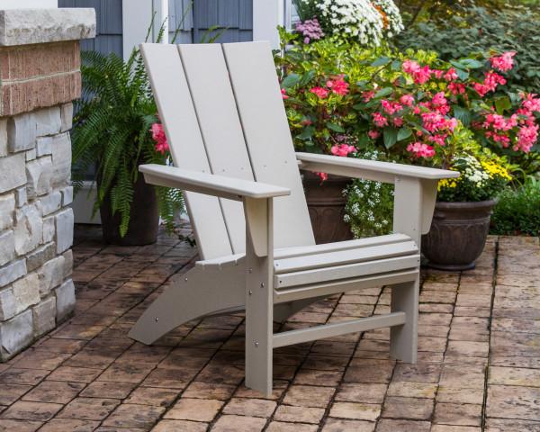 Polywood Black Modern Curveback Adirondack Chair - Outdoor Patio Furniture, Weather-Resistant Recycled Plastic - Perfect for Garden, Poolside & Backyard Relaxation