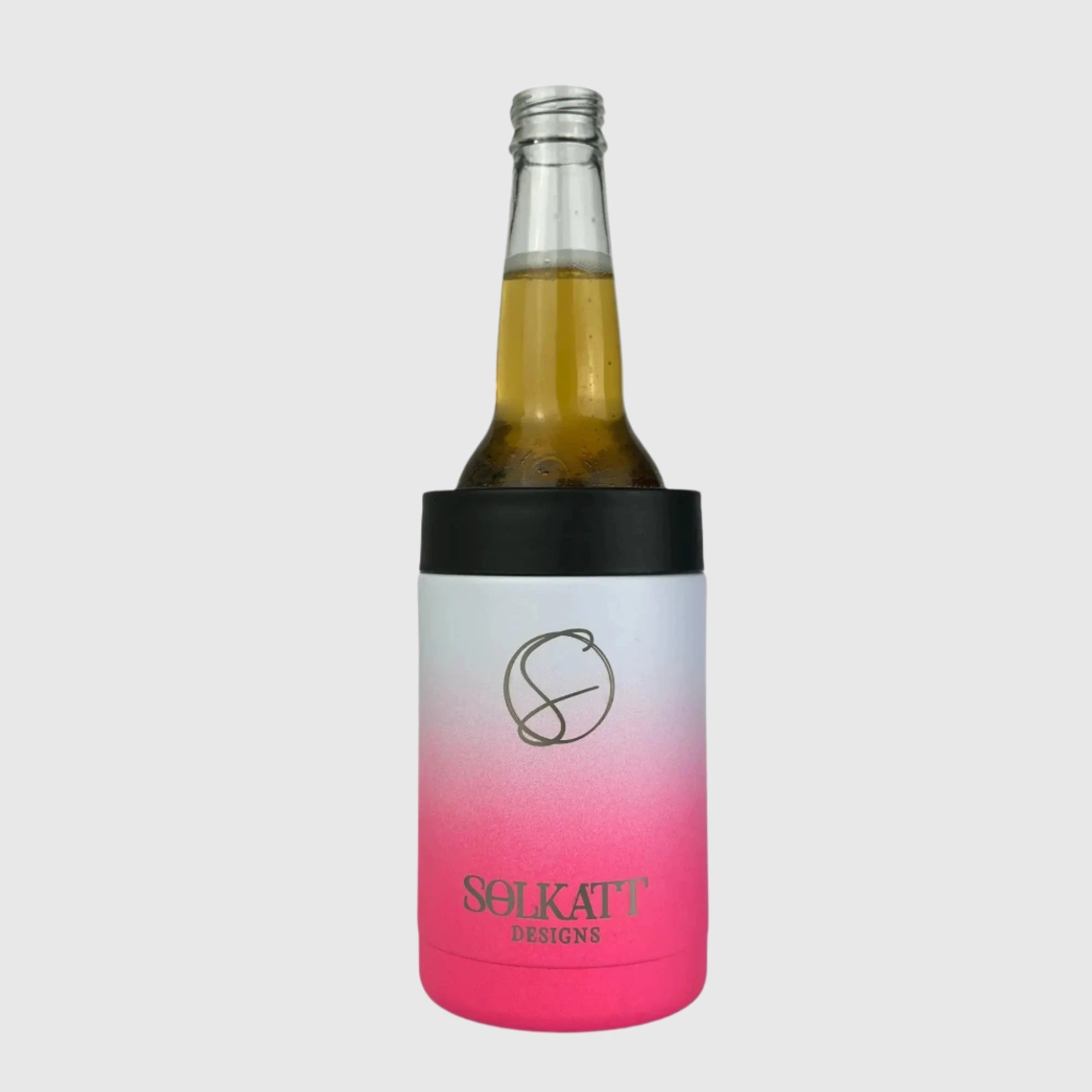 Hot Pink Ombre Insulated Stainless Steel Stubby Cooler - Perfect for Outdoor Parties, Beach Trips & BBQ Gatherings