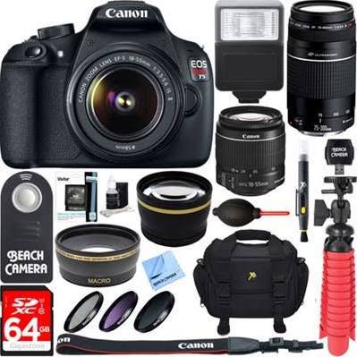 Canon EOS Rebel T5/200D/4000D DSLR Camera Bundle with 18-55mm & 75-300mm Lenses + 64GB Memory Card - Perfect for Photography Enthusiasts, Travel & Portrait Shots
