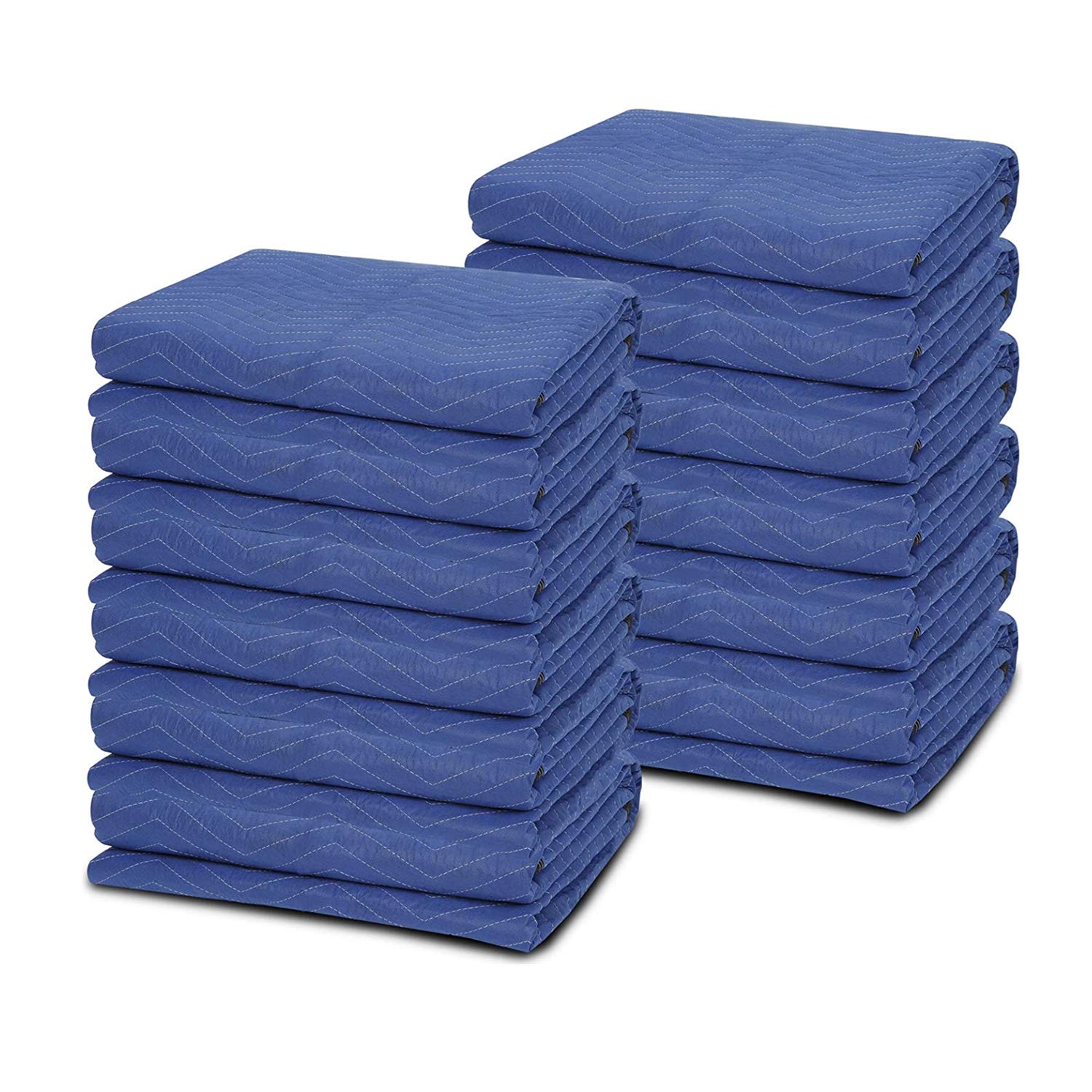12-Pack Heavy Duty Moving Blankets 80x72 Inch - Professional Quilted Furniture Pads for Moving, Shipping & Storage - Protect Sofas, Mattresses & Valuables (Blue) - Perfect for Home Moves, Storage Protection & Delivery Services