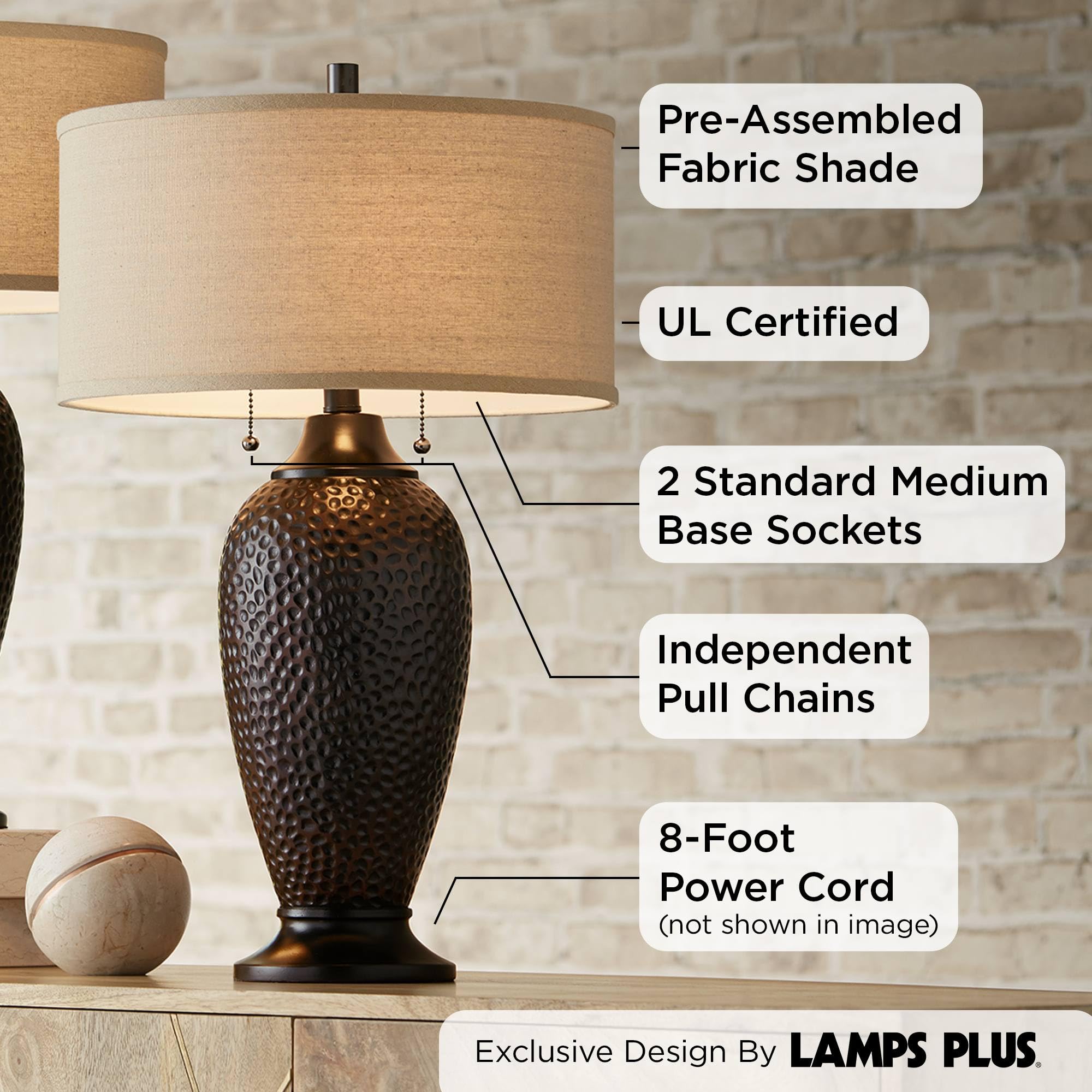 360 Lighting Cody Modern Industrial Rustic Table Lamps - Set of 2, 26