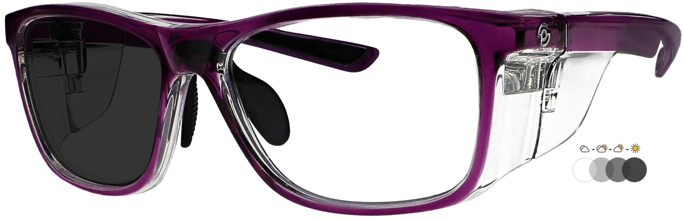 Photochromic Safety Glasses 15011 - UV Protection Transition Lenses, Lightweight TR-90 Frame with Side Shields - Perfect for Outdoor Work, Construction & DIY Projects