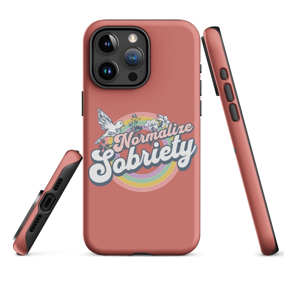 Normalize Sobriety iPhone Case - Trendy Protective Phone Cover for iPhone 13/14/15 Pro Max - Perfect for Sober Living, Recovery Support & Addiction Awareness