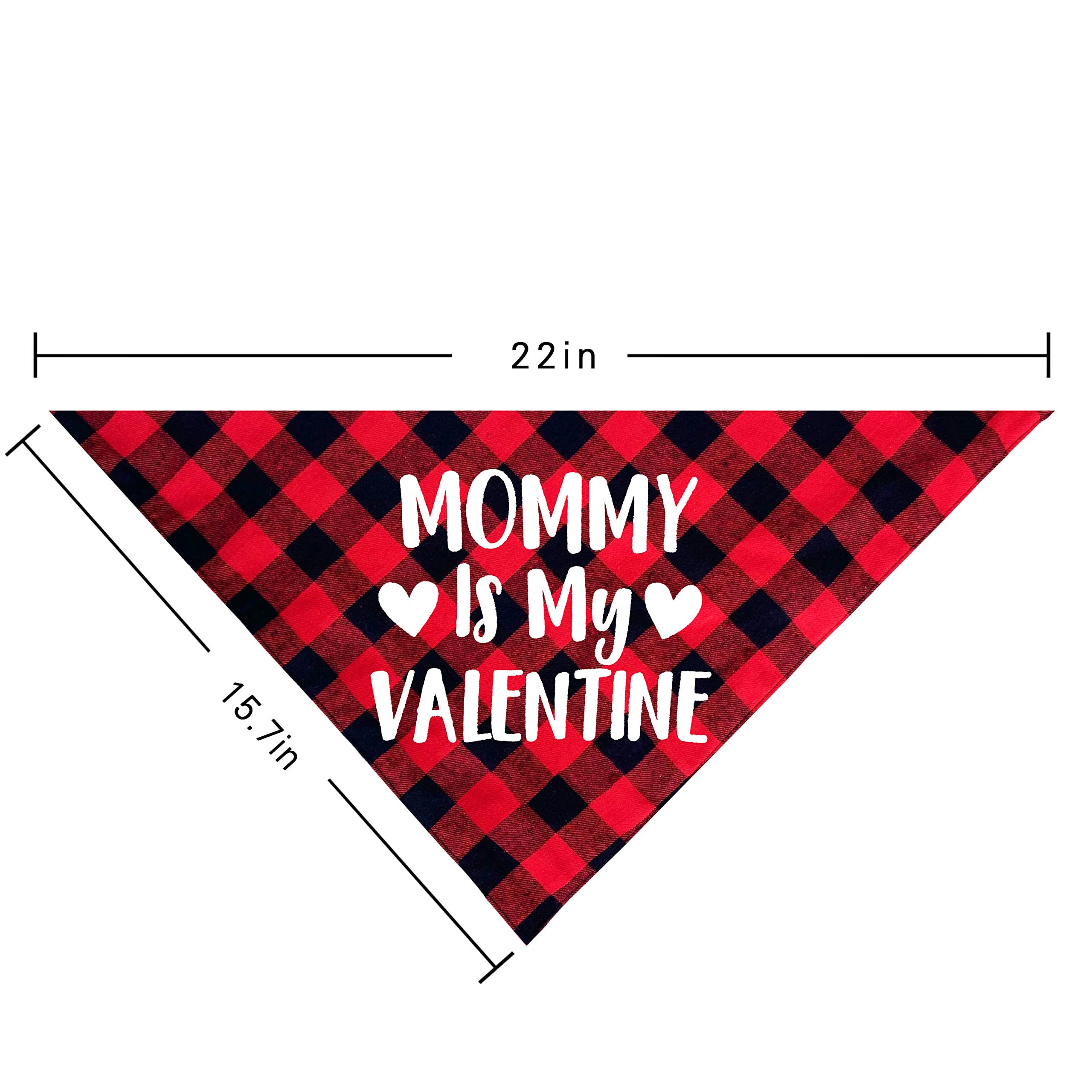 Valentine Dog Bandana for Pets - Red Buffalo Plaid for Holidays & Gifts