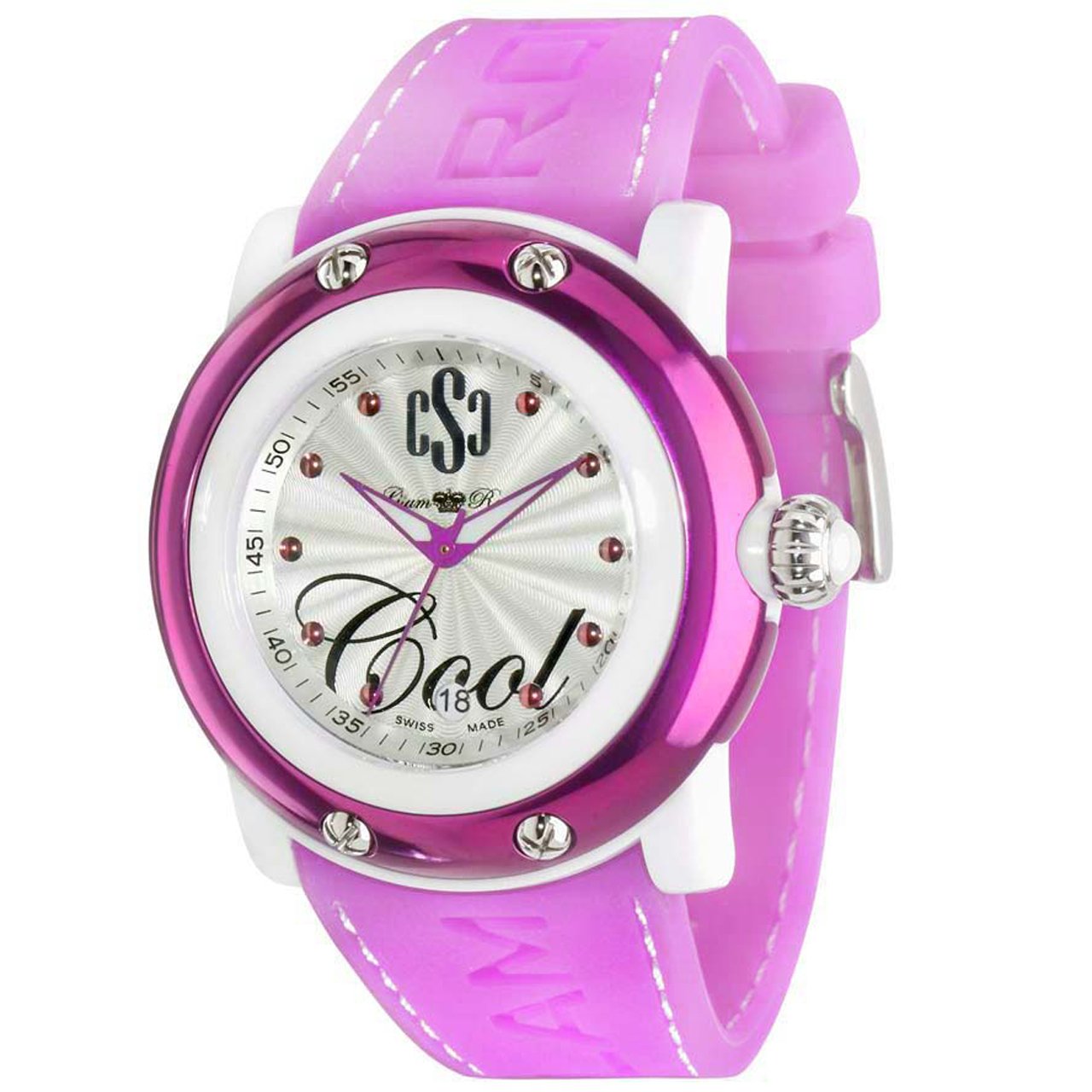 Glam Rock GR62006 Miami Beach Collection Pink Silicone Watch for Women - Waterproof Fashion Watch for Beach, Pool & Summer Outfits
