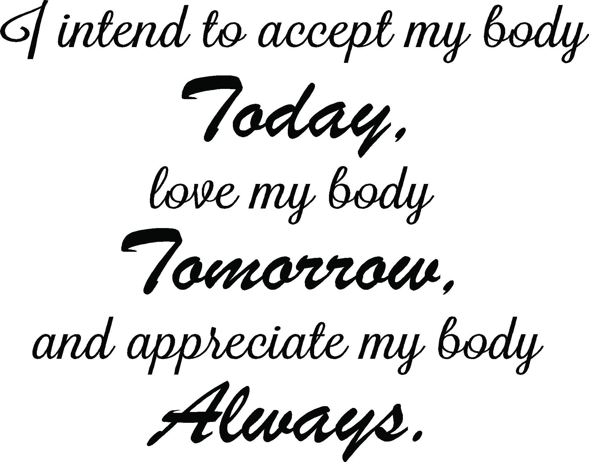 Inspirational Wall Vinyl Decal - 'Love My Body' Motivational Quote Sticker for Gym, Spa & Home Decor | Self-Care Art for Bedroom, Yoga Studio & Workout Room