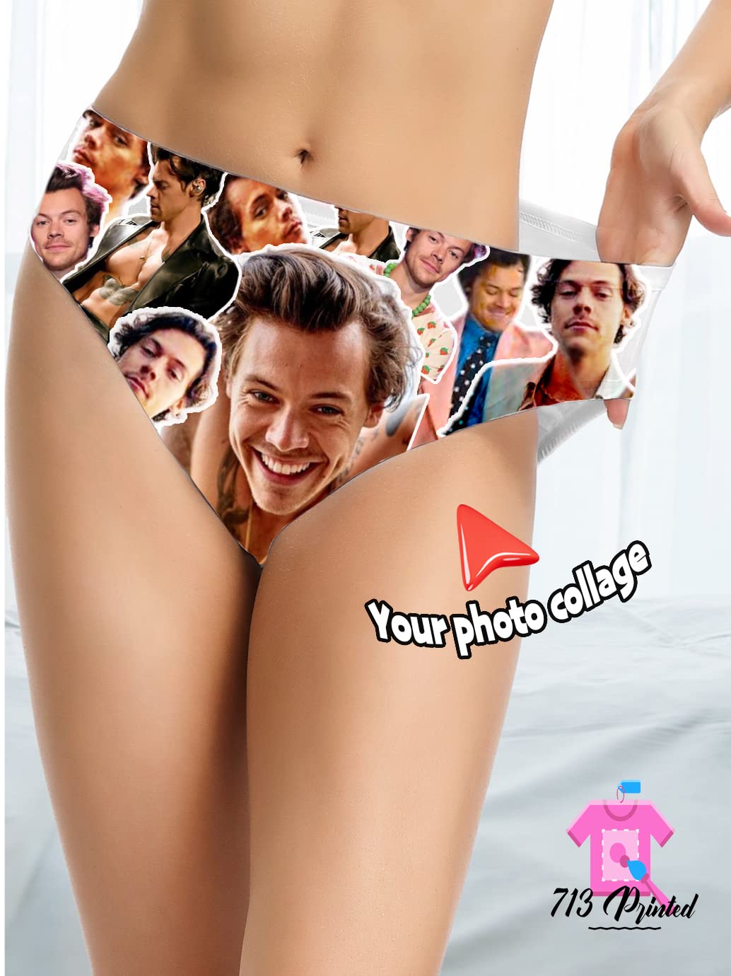 Custom Printed Photo Panties - Personalized with 6 Photos | Sexy, Fun & Funny Underwear Gift for Her | Perfect for Anniversaries, Bachelorette Parties & Romantic Gifts