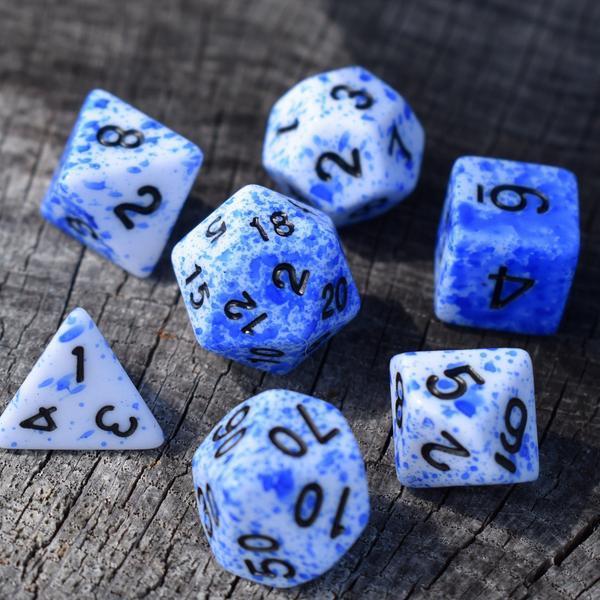 Blood of the Frost Wyrm Dice Set - 7-Piece RPG Polyhedral Dice for Dungeons & Dragons, Pathfinder, and Tabletop Gaming - Perfect for Fantasy Role-Playing Games and Collectors