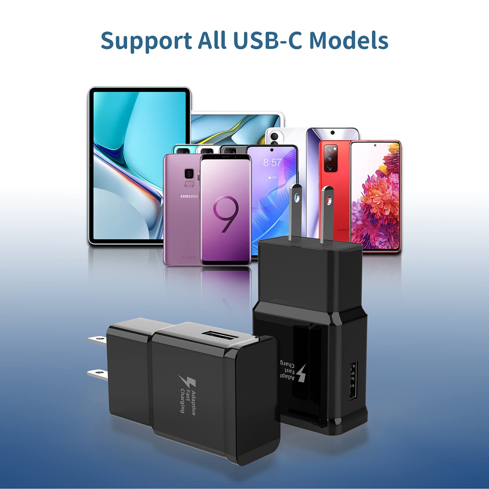 Fast USB C Wall Charger for Samsung Galaxy S8/S9/S10/S20/S21/Ultra/Note8/A21s/A31 - 30W PD Quick Charge Adapter with Type C Cable - Perfect for Home, Office & Travel Charging