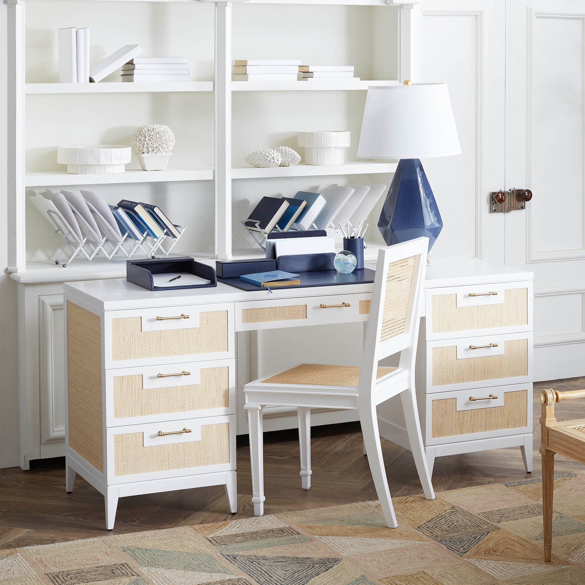 Astor Desk in Vanilla Finish - Modern Home Office Desk for Small Spaces, Study & Work from Home