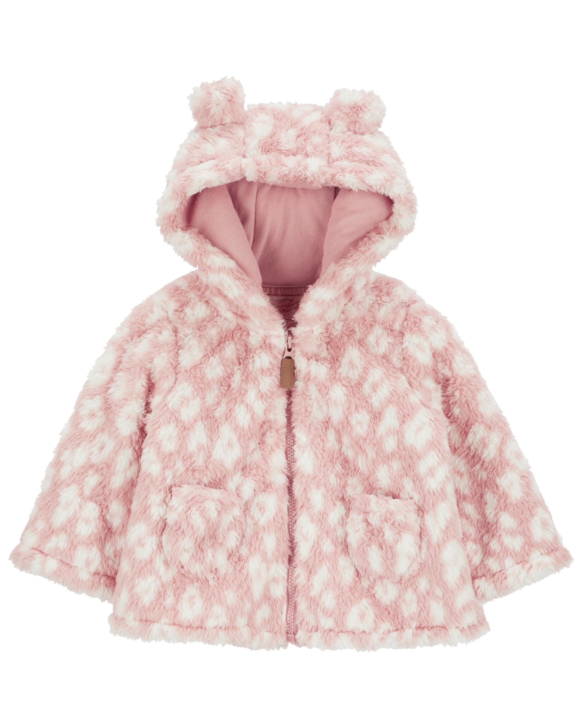 Carter's Baby Girls' Sherpa Jacket - Soft Fleece-Lined Winter Coat for Infants & Toddlers - Perfect for Cold Weather, Outdoor Play & Family Photos