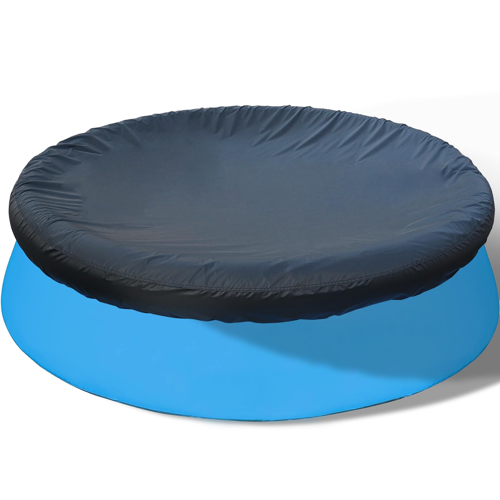 SAFANA 12FT Round Pool Cover for Inflatable Top Ring Pools - Heavy Duty Dustproof Waterproof Above Ground Swimming Pool Cover with UV Protection | Perfect for Outdoor Use, Prevents Leaves & Debris