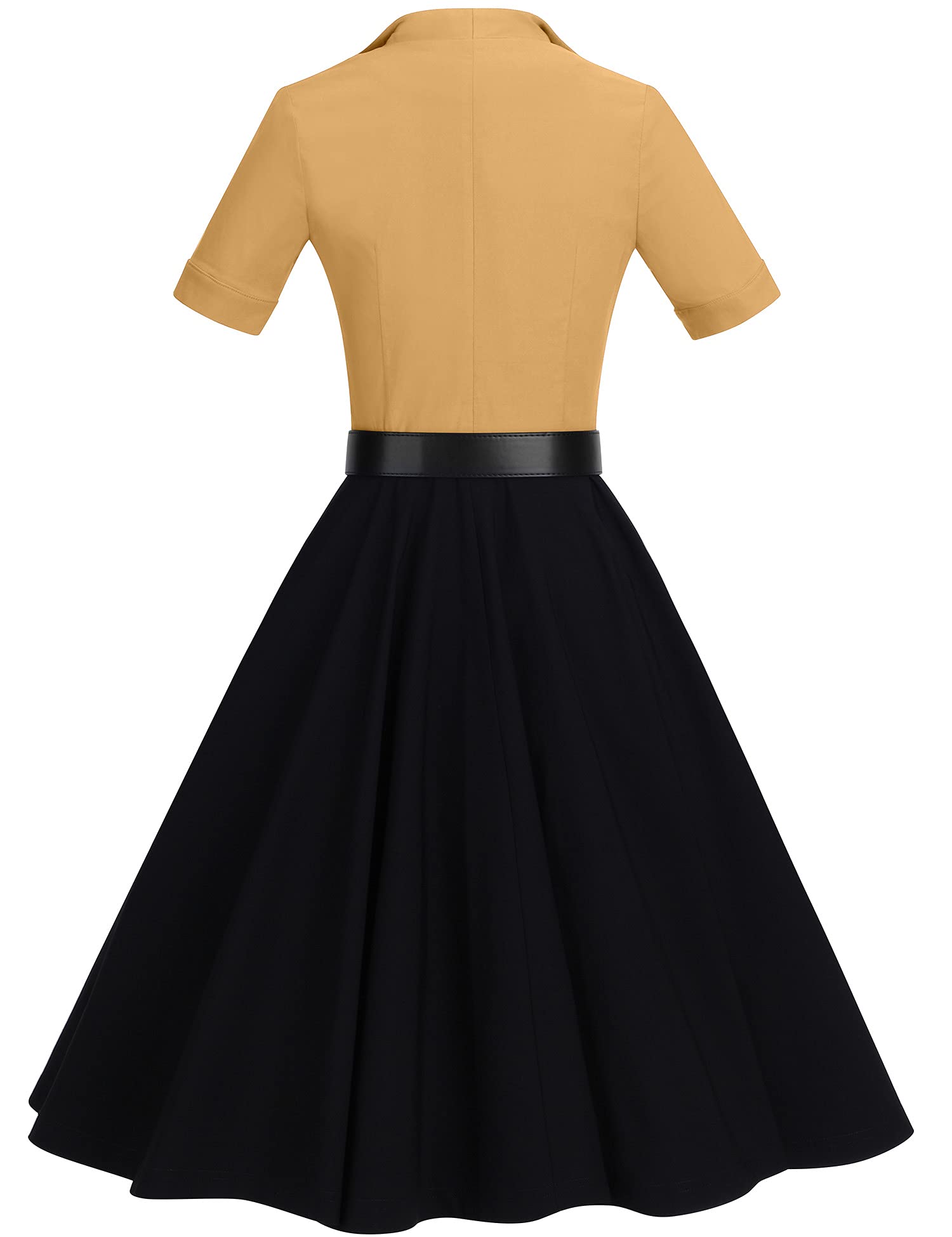 GownTown 1950s Vintage Women's Midi Shirt Dress with Belt - Elegant Cocktail Party Dress for Women, Perfect for Office, Date Night & Special Occasions