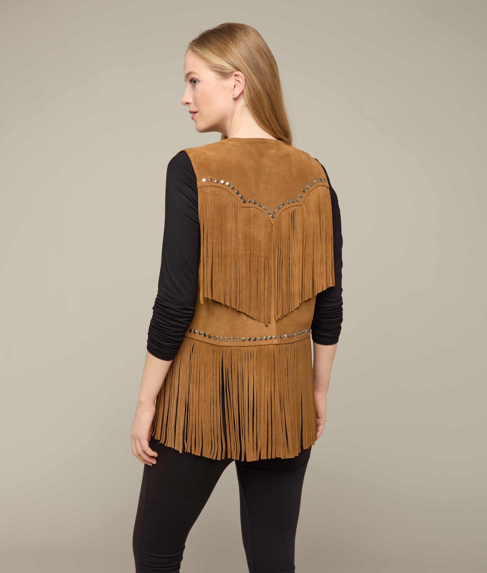 Chelsea Suede Vest for Women - Soft Brown Faux Leather Jacket | Stylish Layering Piece for Fall & Winter Outfits