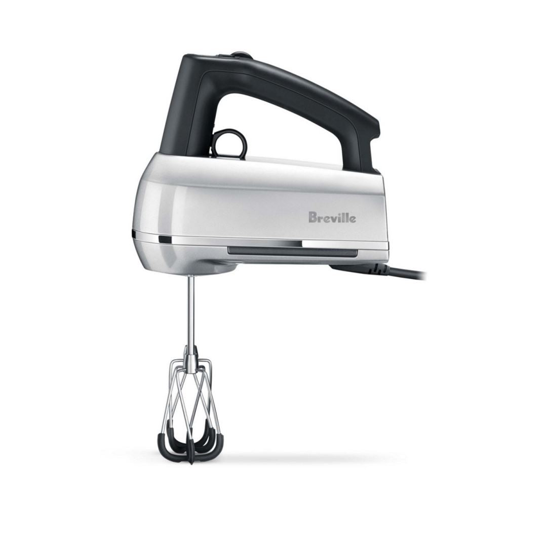 Breville The Handy Mix Scraper 9-Speed Hand Mixer in Silver - Perfect for Baking, Whipping Cream & Mixing Batters - Kitchen Essential for Home Bakers