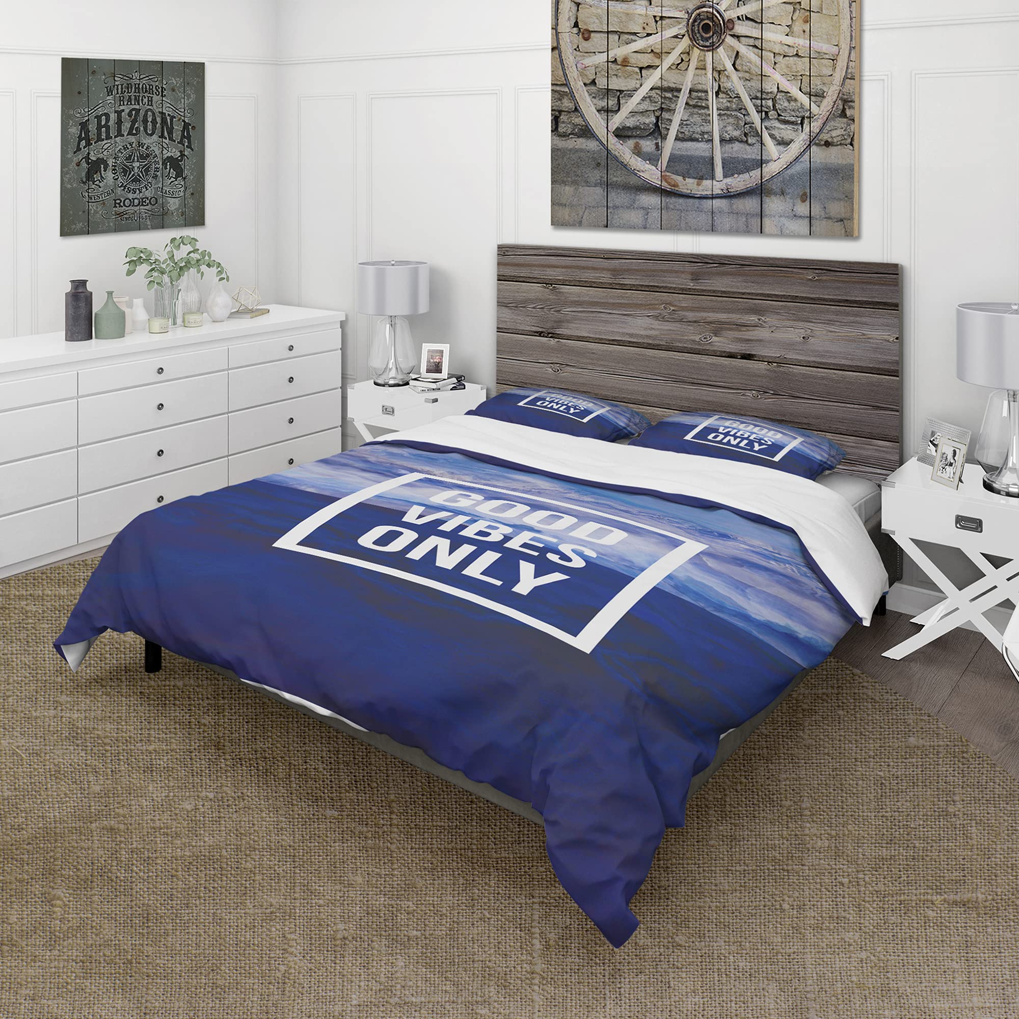 Blue Abstract Duvet Cover Set King - 3-Piece Bedding for All Seasons