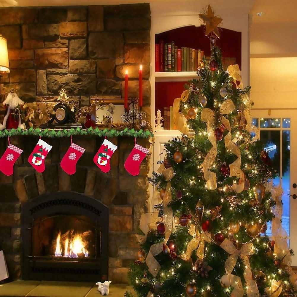 Cute Christmas Stockings 10x10 - Holiday Photo Backdrop for Festive Decor