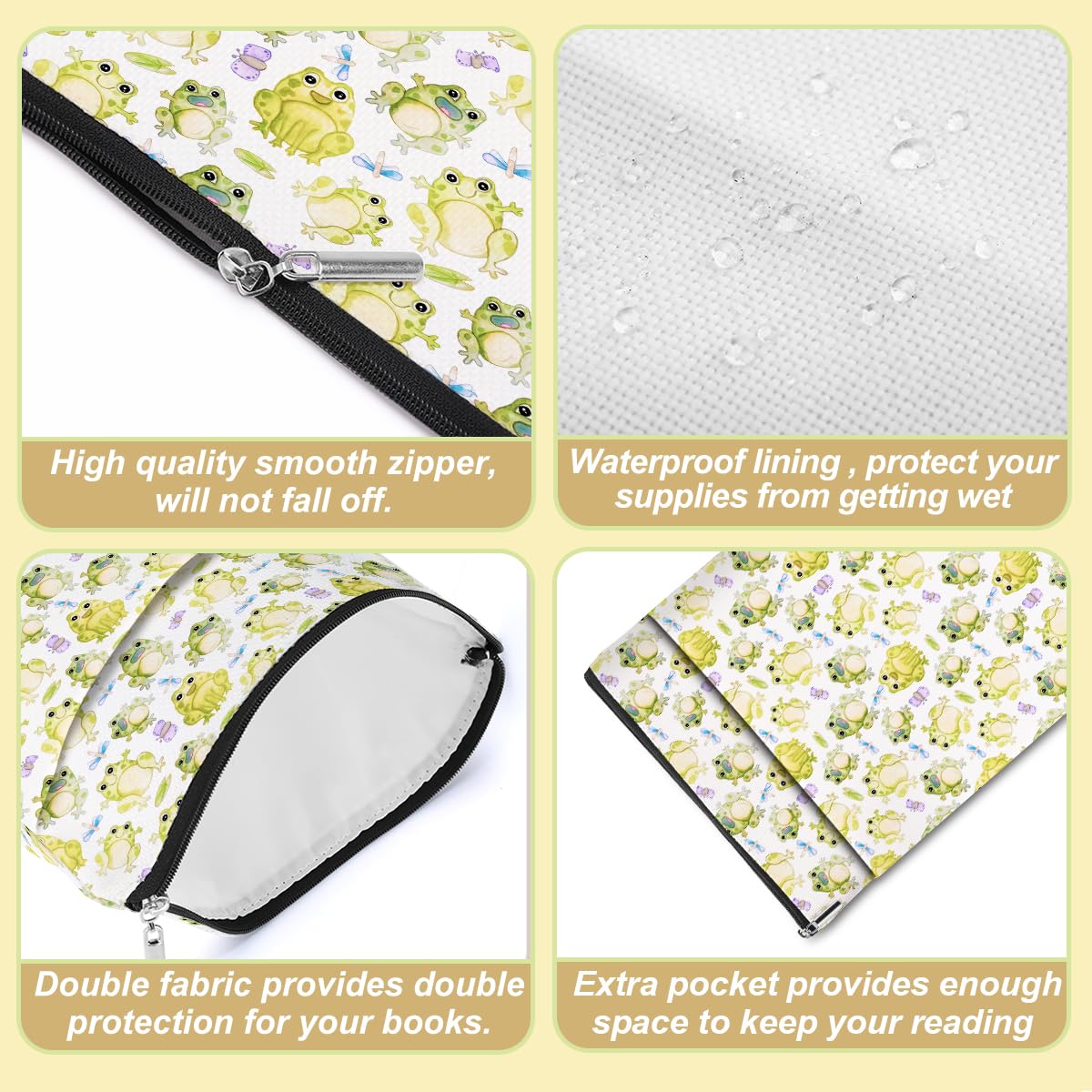 Adorable Frog Book Sleeve Cover - Cute Book Protector for Women & Girls - Perfect Gift for Book Lovers, Animal Lovers, Friends - Ideal for Christmas, Birthday, Graduation, Book Club - Great for Reading, Travel, School, Library Use