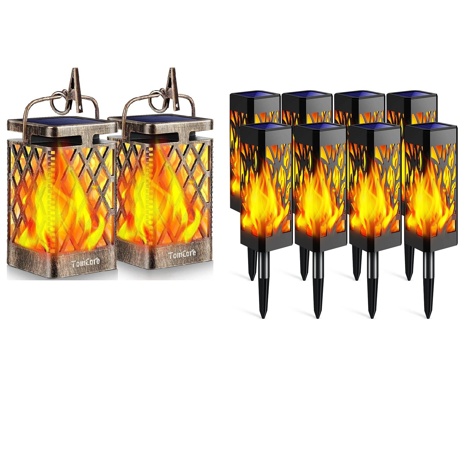 TomCare Solar Torch Lights Outdoor - Waterproof Flickering Flame Solar Lights for Garden, Patio, Pathway - Decorative Solar Lighting for Backyard, Lawn, Yard, Landscape