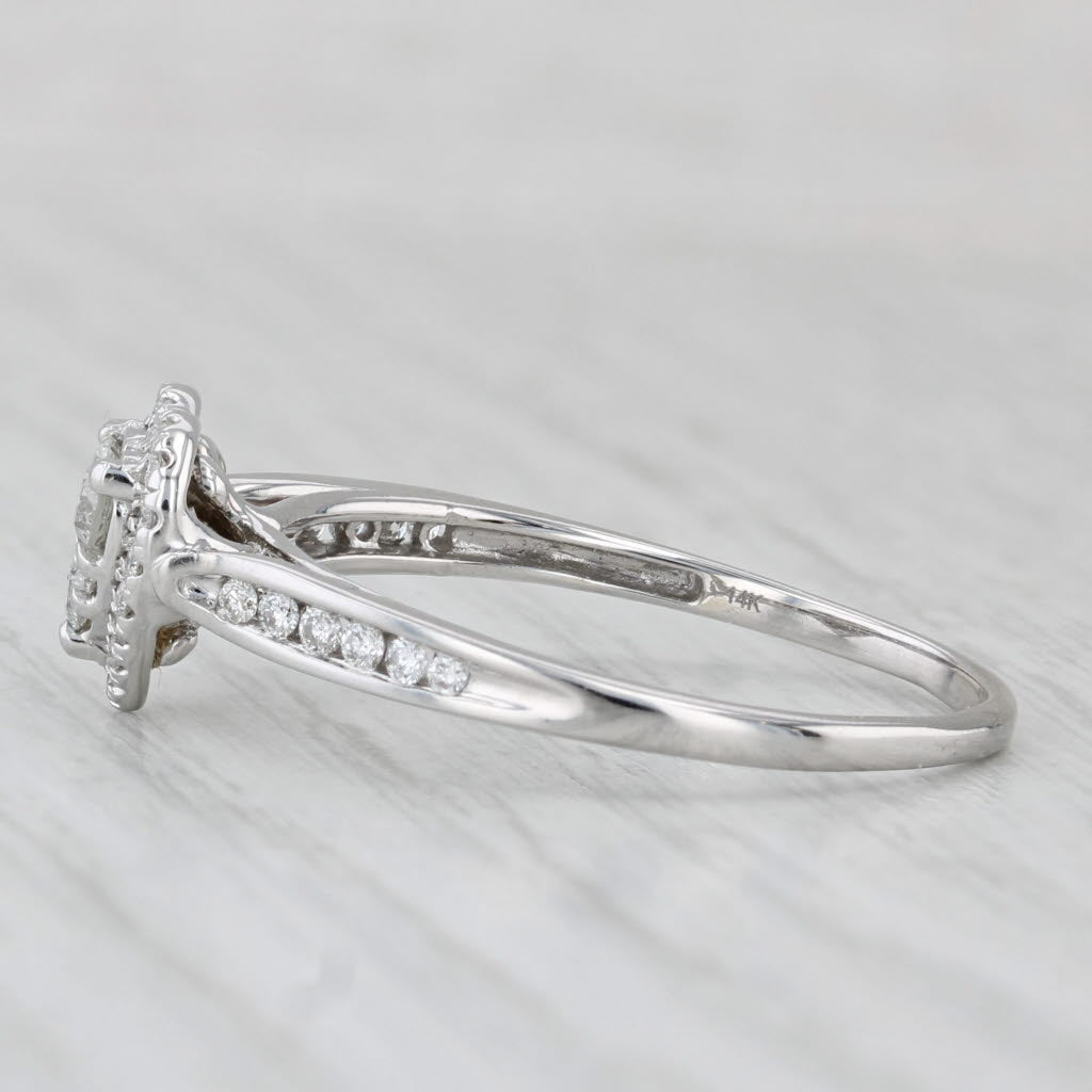 0.36ctw Diamond Cluster Heart Halo Ring - 14k White Gold Engagement Ring Size 10 - Perfect for Valentine's Day, Anniversary & Proposal Gifts