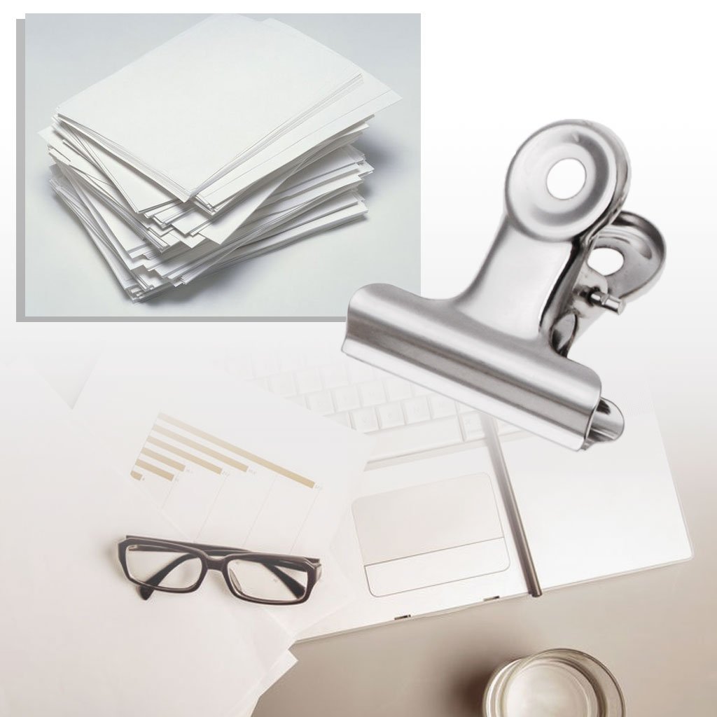 10 Pack Heavy Duty Metal Binder Clips - 1.22 Inch (3.1cm) Bulldog Clips for Office, School, Kitchen - Perfect for Organizing Documents, Sealing Food Bags, Holding Tickets & Papers