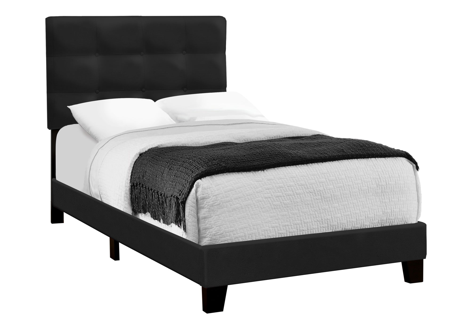 Stylish Twin Size Platform Bed Frame with Sturdy Wooden Slats - Perfect for Small Bedrooms, Guest Rooms & Dormitories