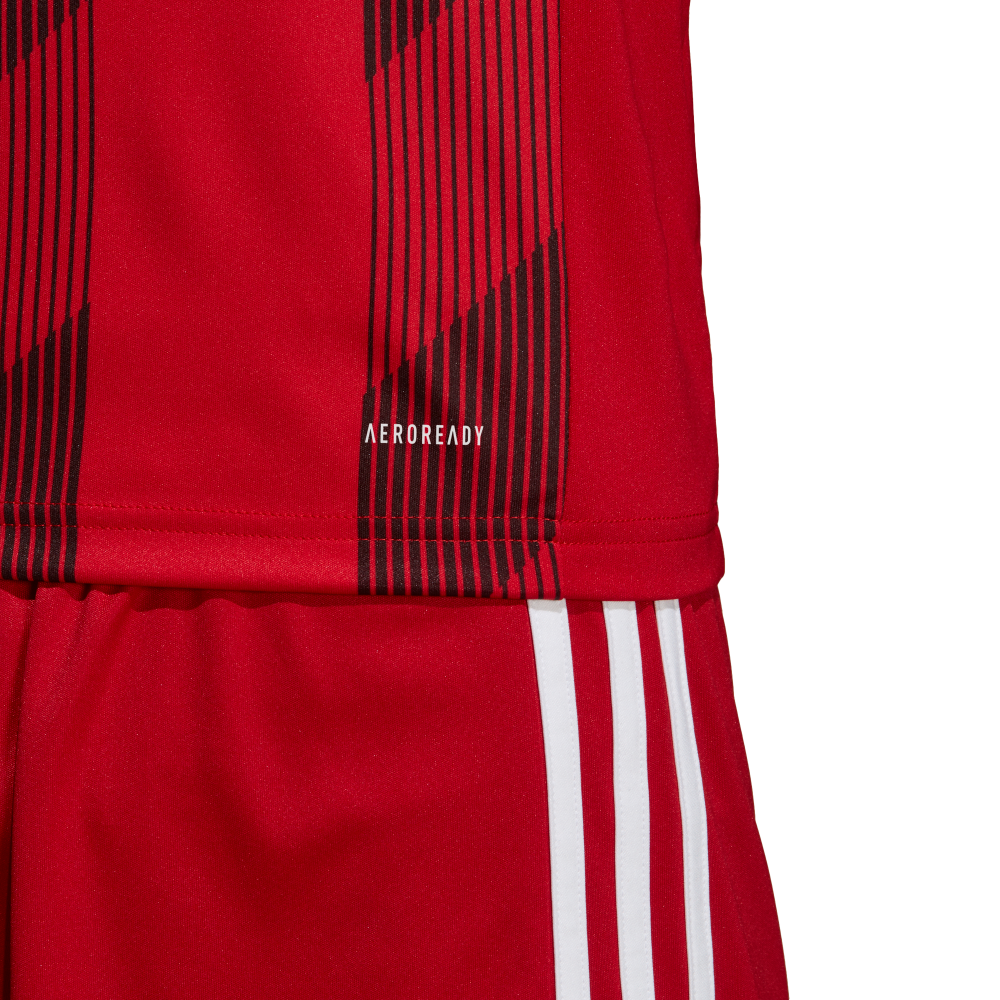Adidas Adult Striped 19 Jersey - Red & White Soccer Shirt for Men | Comfortable Breathable Football Jersey for Training & Match Play