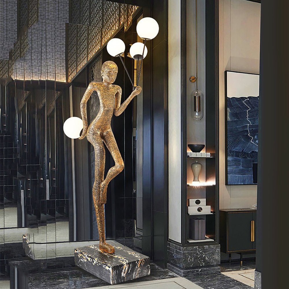 Juggling Sculptor Floor Lamp - Modern Artistic Lighting for Living Room, Bedroom & Office - Perfect for Home Decor and Ambient Illumination