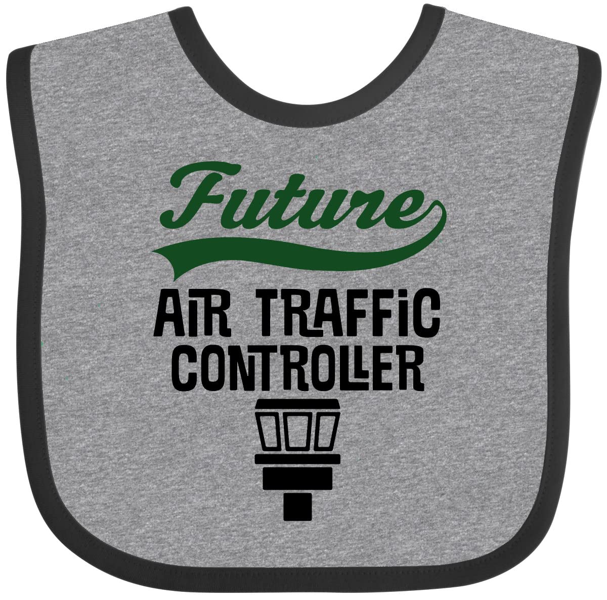 Inktastic Air Traffic Controller Baby Bib - Fun & Durable for Toddlers & Infants - Perfect for Mealtime, Playtime & Gifts