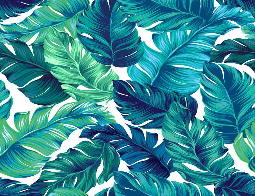 5D Diamond Painting Kit - Turquoise Green Tropical Leaves & Palm Trees, Full Drill DIY Art Craft for Home Wall Decor, Cross Stitch Gift (12x16 Inch) - Perfect for Relaxation, Stress Relief & Creative Home Decoration