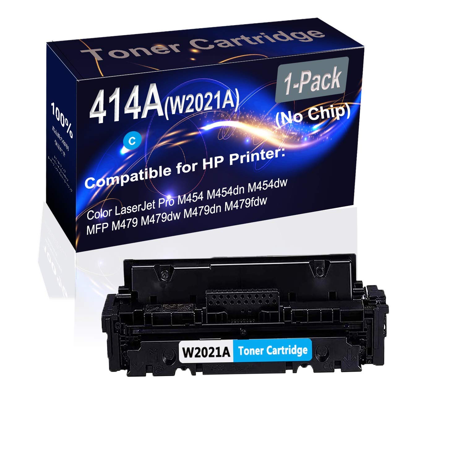 High-Capacity Cyan Laser Toner Cartridge (1-Pack) - Compatible with HP 414A W2021A for M454/M454dw Printers (No Chip) | Perfect for Office Printing, Document Reproduction & High-Volume Business Use