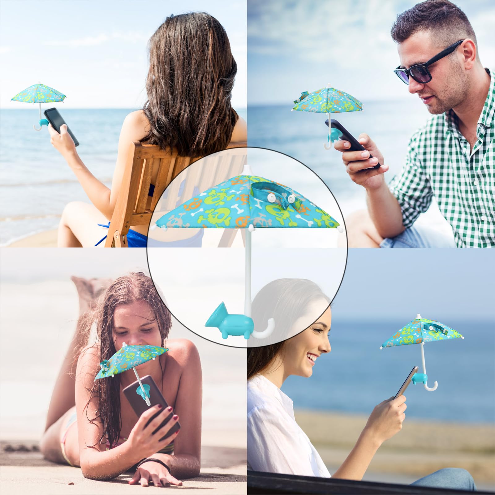 Universal Adjustable Phone Umbrella Stand with Suction Cup - Sun Shade Cover & Piggy Holder for Outdoor Smartphone Protection | Perfect for Beach, Poolside, and Summer Travel Use