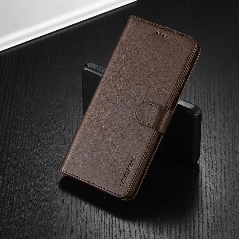 Samsung Galaxy S24 Genuine Leather Wallet Case - Slim Protective Cover with Card Slots for Daily Use & Travel