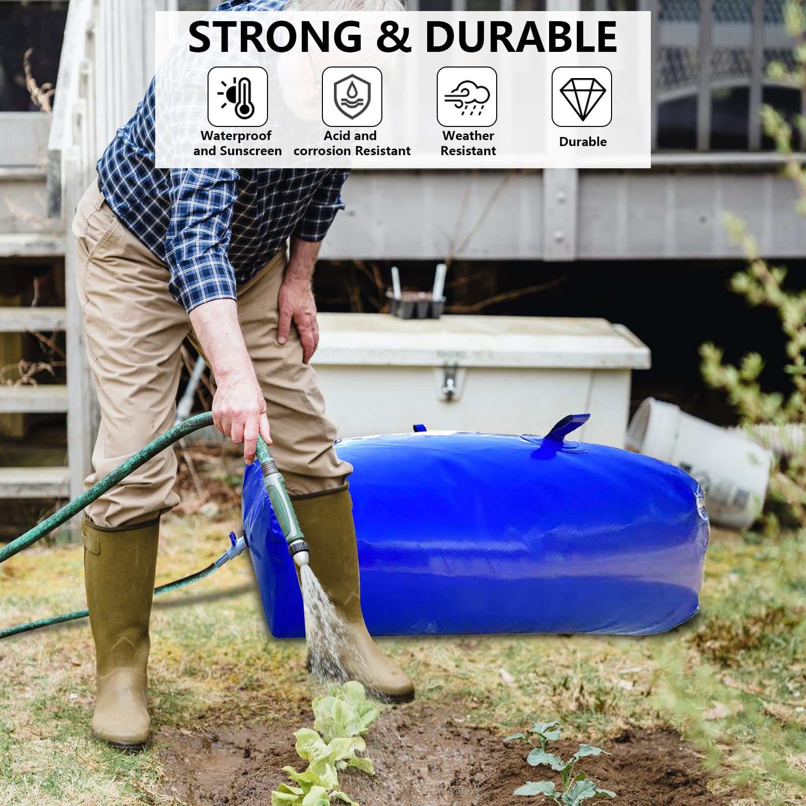 XITAO 264 Gallon (1000L) Large Capacity Portable Foldable Water Storage Bladder - Emergency Water Tank Bag for RVs, Drought Resistance, Fire Prevention & Agricultural Irrigation | Perfect for Camping, Disaster Preparedness & Outdoor Water Supply