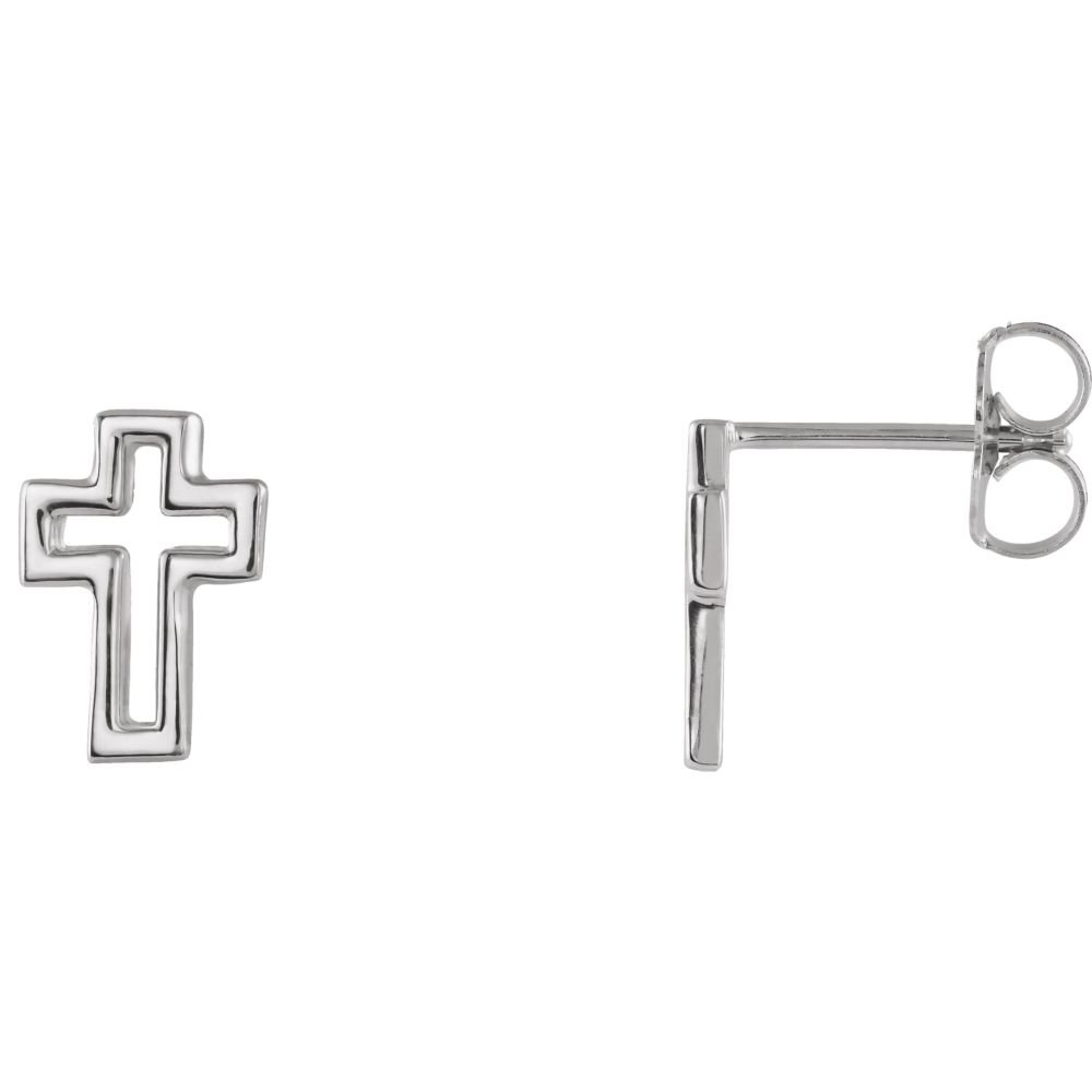 925 Sterling Silver Open Cross Earrings for Women - Hypoallergenic Religious Jewelry for Church, Weddings & Everyday Wear | Jewels By Lux
