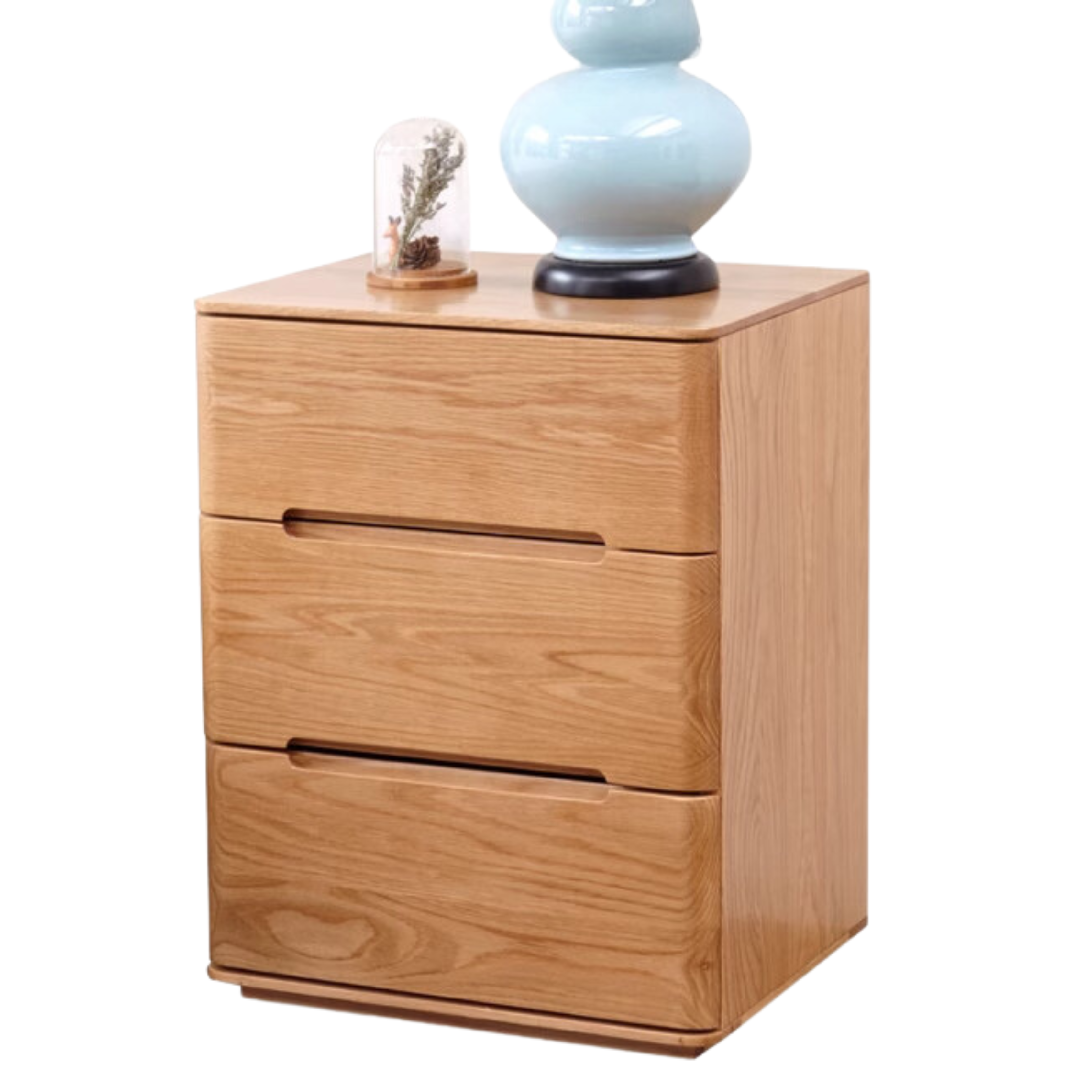 17.7x14.2x22.8 inch / 45x36x58cm / Natural Wood Color / White oak bedside table (without lock)
