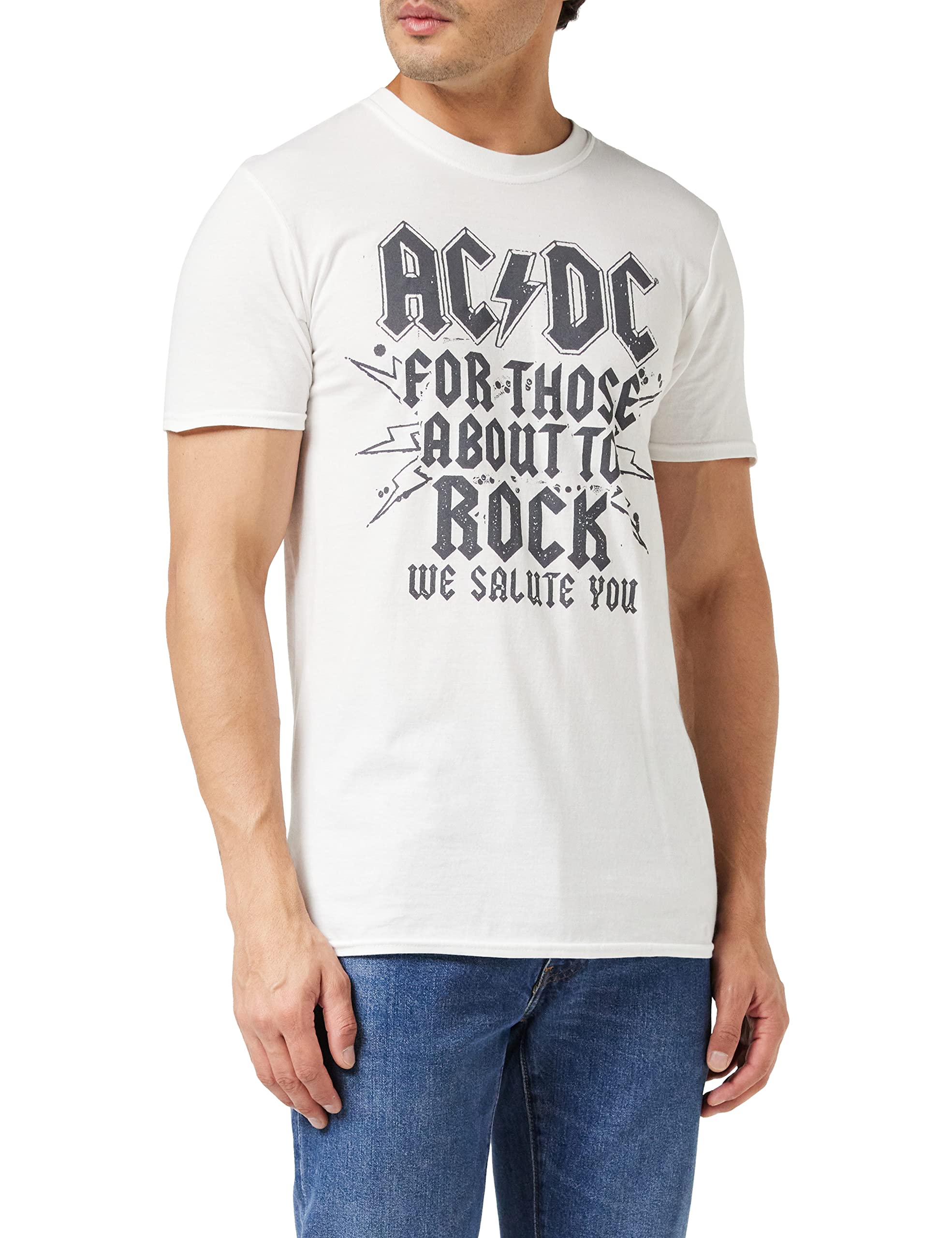 Men's AC/DC Salute Graphic T-Shirt - Rock Band Merchandise - Casual Wear for Concerts & Everyday Outfits