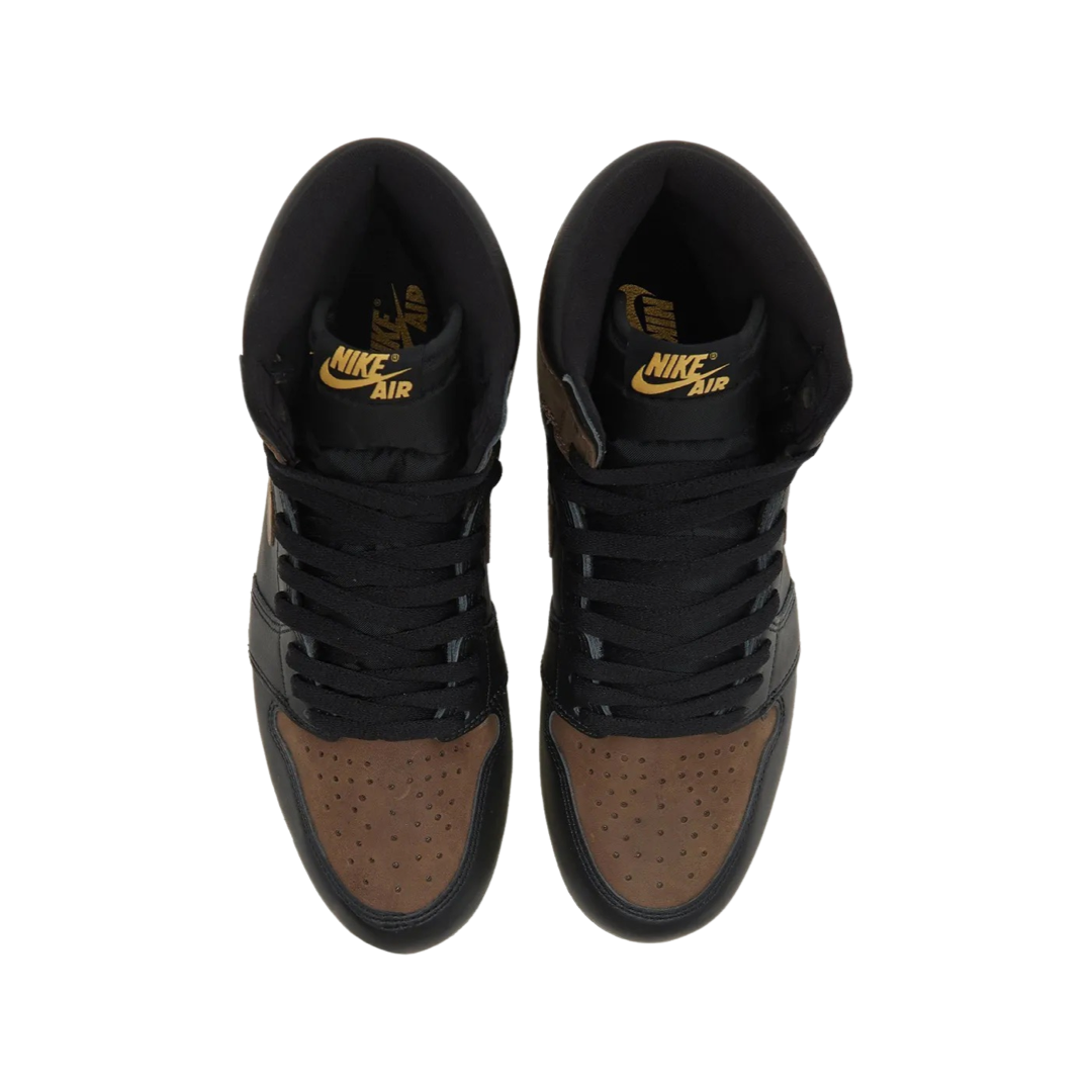 Air Jordan 1 Retro High OG Sneakers - Black Metallic Gold Palomino Colorway - Men's Basketball Shoes for Streetwear & Casual Outfits