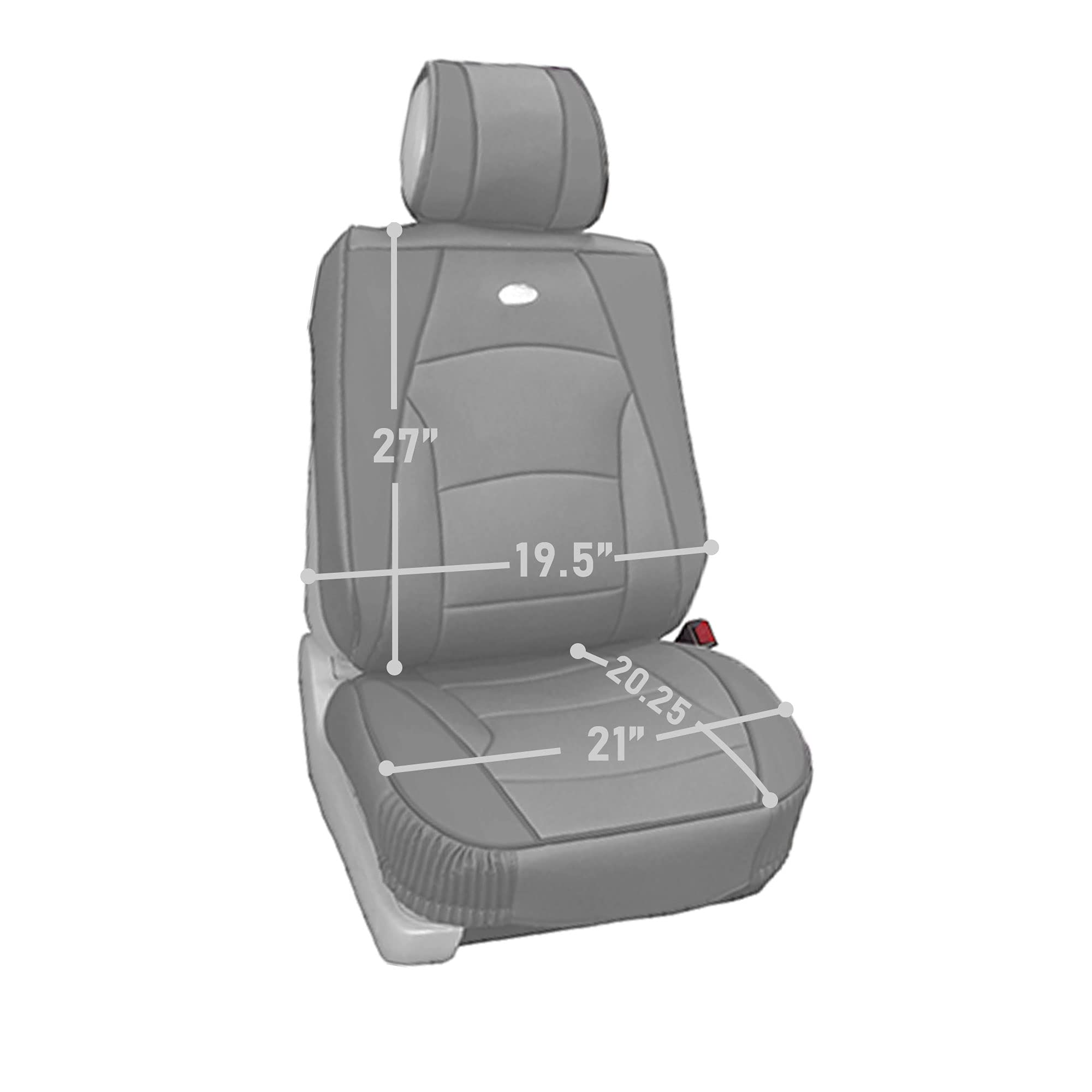 Premium FH Group Car Seat Covers - Universal Fit for Cars, Trucks & SUVs | Waterproof Leatherette Cushion Set in Solid Gray | Ultra Comfort & Protection | Perfect for Daily Commute, Road Trips & Family Travel