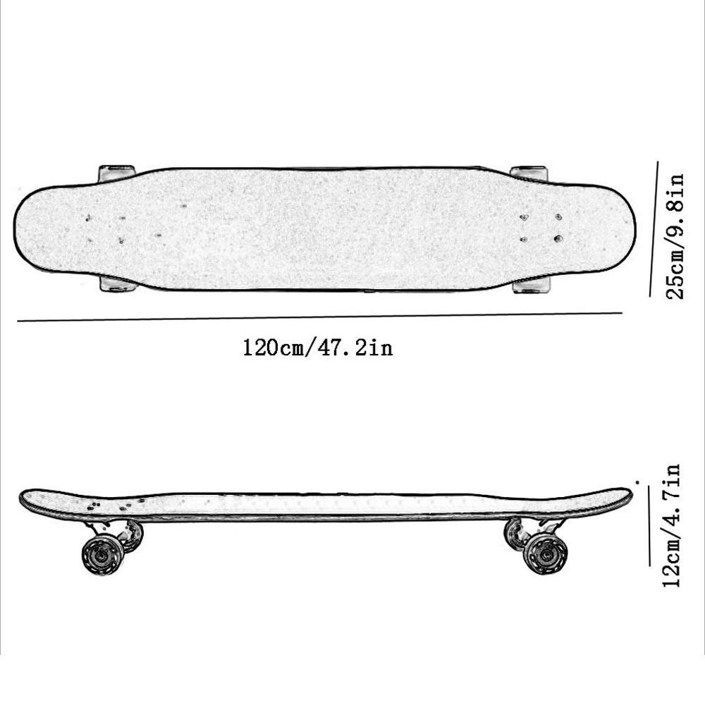 47-Inch Flash Wheel Dance Board - Beginner & Professional Skateboard for Adults - Longboard with 4 Wheels (Color: C) - Perfect for Commuting, Freestyle Dancing & Outdoor Fun
