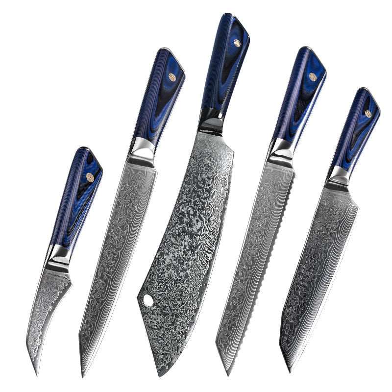 Premium Japanese VG10 Damascus Steel Chef Knife Set with Ergonomic G10 Handle & Protective Sheath - Professional Kitchen Knives for Cooking, Slicing, Dicing - Perfect Gift for Chefs & Home Cooks