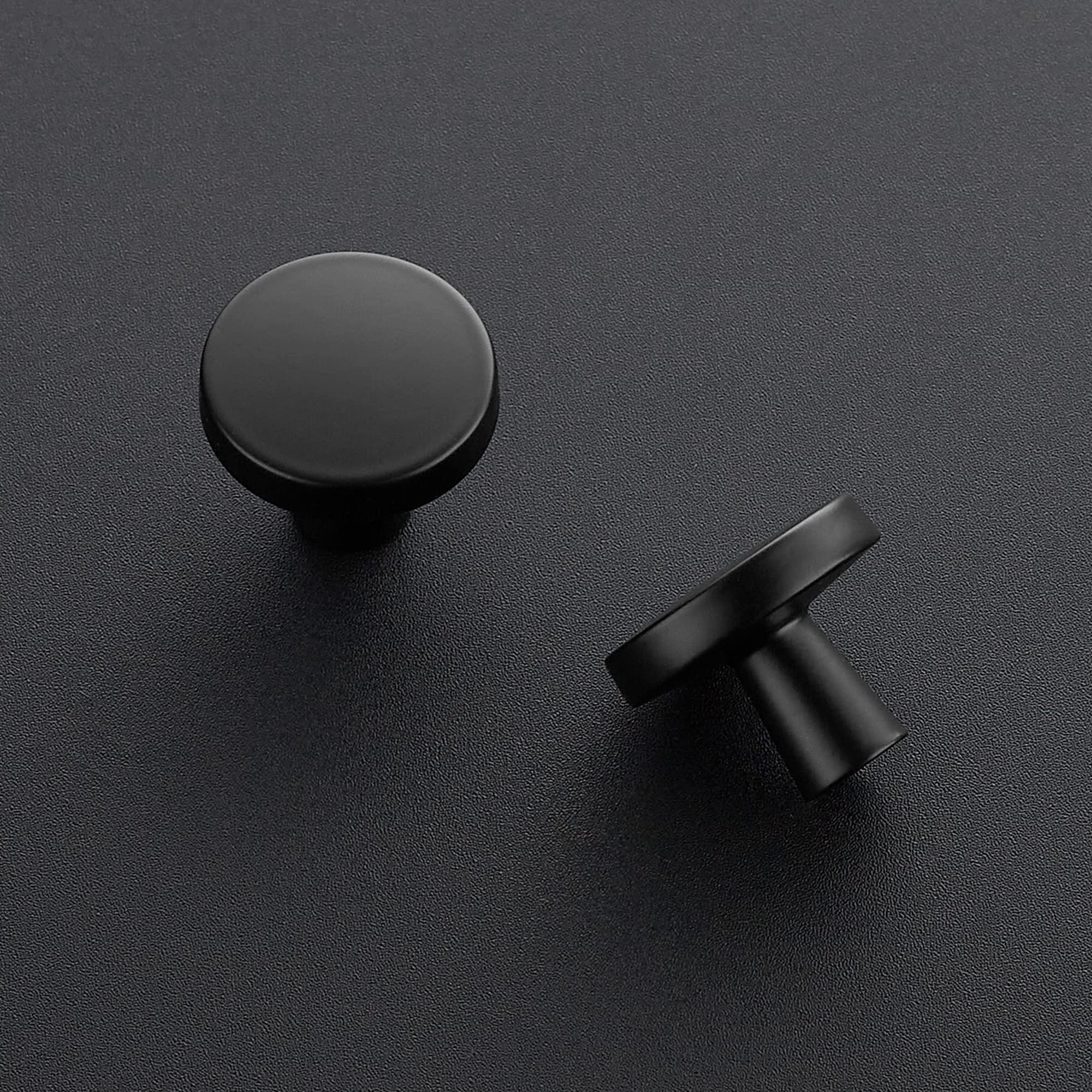 Ravinte 10 Pack 1-1/4 Inch Matte Black Cabinet Knobs - Solid Metal Dresser Drawer Pulls for Kitchen, Bathroom & Bedroom Furniture Hardware - Perfect for Cabinets, Dressers, Wardrobes & Storage Units