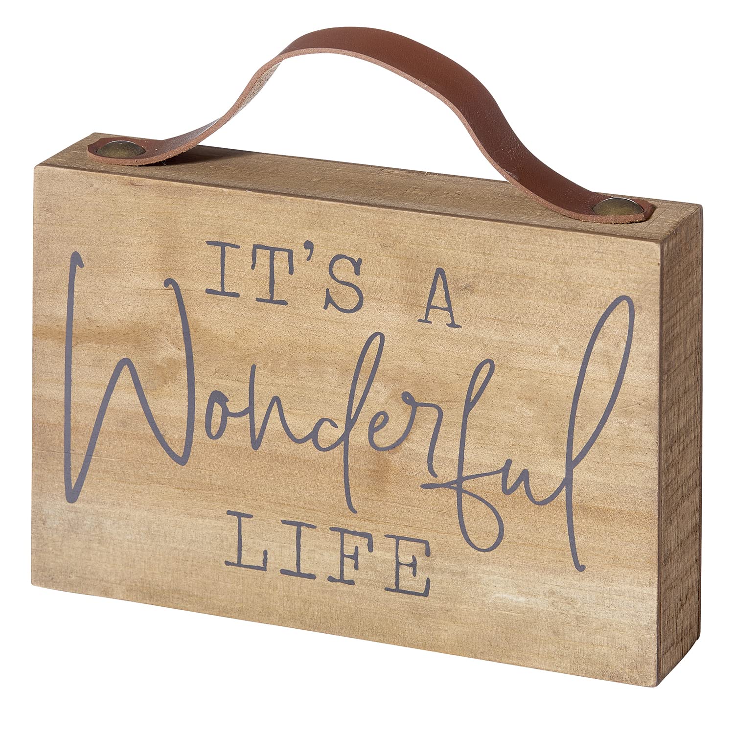 Faithworks Inspirational Farmhouse Wooden Sign - 8 x 5.25 Inch Rustic Home Decor with 'Wonderful Life' Message - Perfect for Wall Decor, Housewarming Gifts & Farmhouse Style Interiors