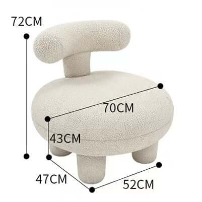 White Blue Yellow Pink Boucle Sherpa Upholstered Modern Accent Chair - Cozy Living Room Seating for Home Office, Bedroom & Lounge Areas