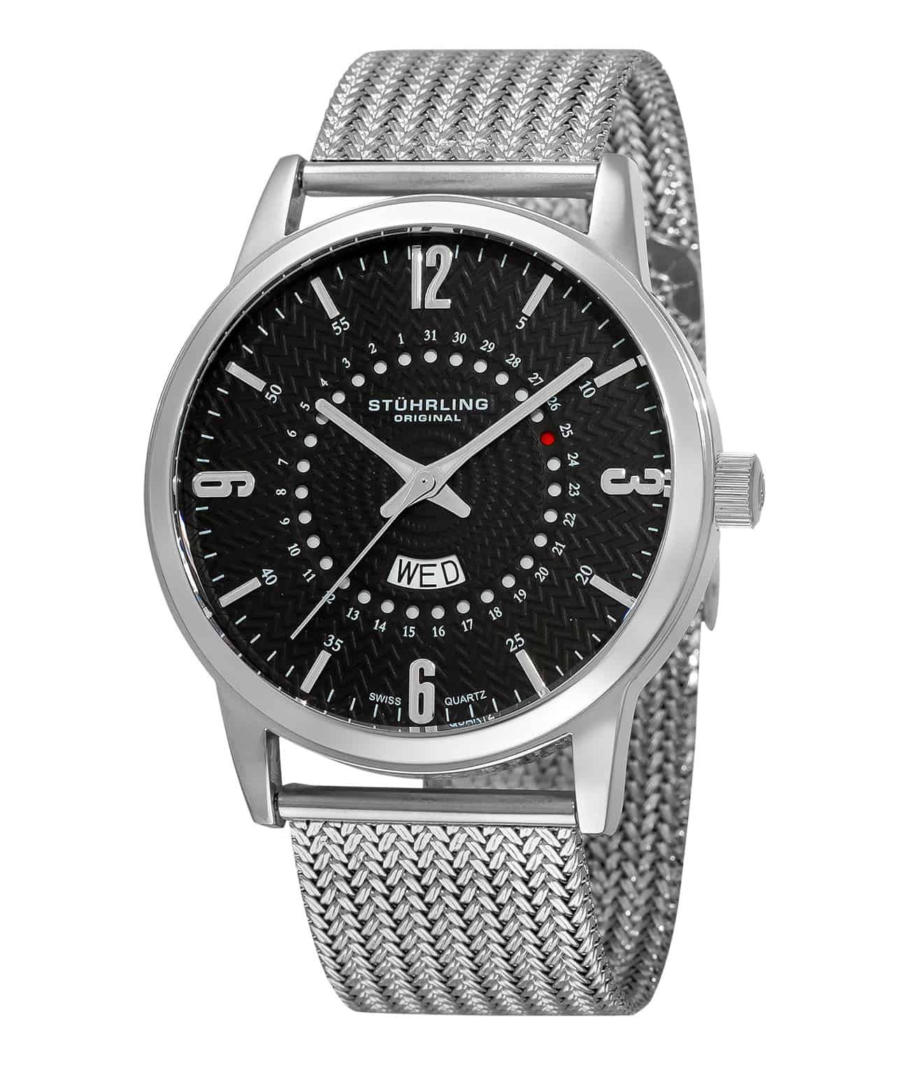 Jupiter 345M Quartz Watch 46mm Classic Mesh Band - Stylish Men's Wristwatch for Business, Casual & Outdoor Activities