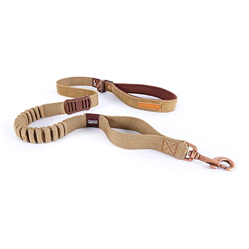 EzyDog Zero Shock Dog Leash - Shock Absorbing Bungee Leash for Pulling or Excited Dogs - Dual Handle Reflective Pet Leash for Large, Medium & Small Dogs (72-Inch, Corduroy) - Perfect for Walking, Running & Training Active Dogs
