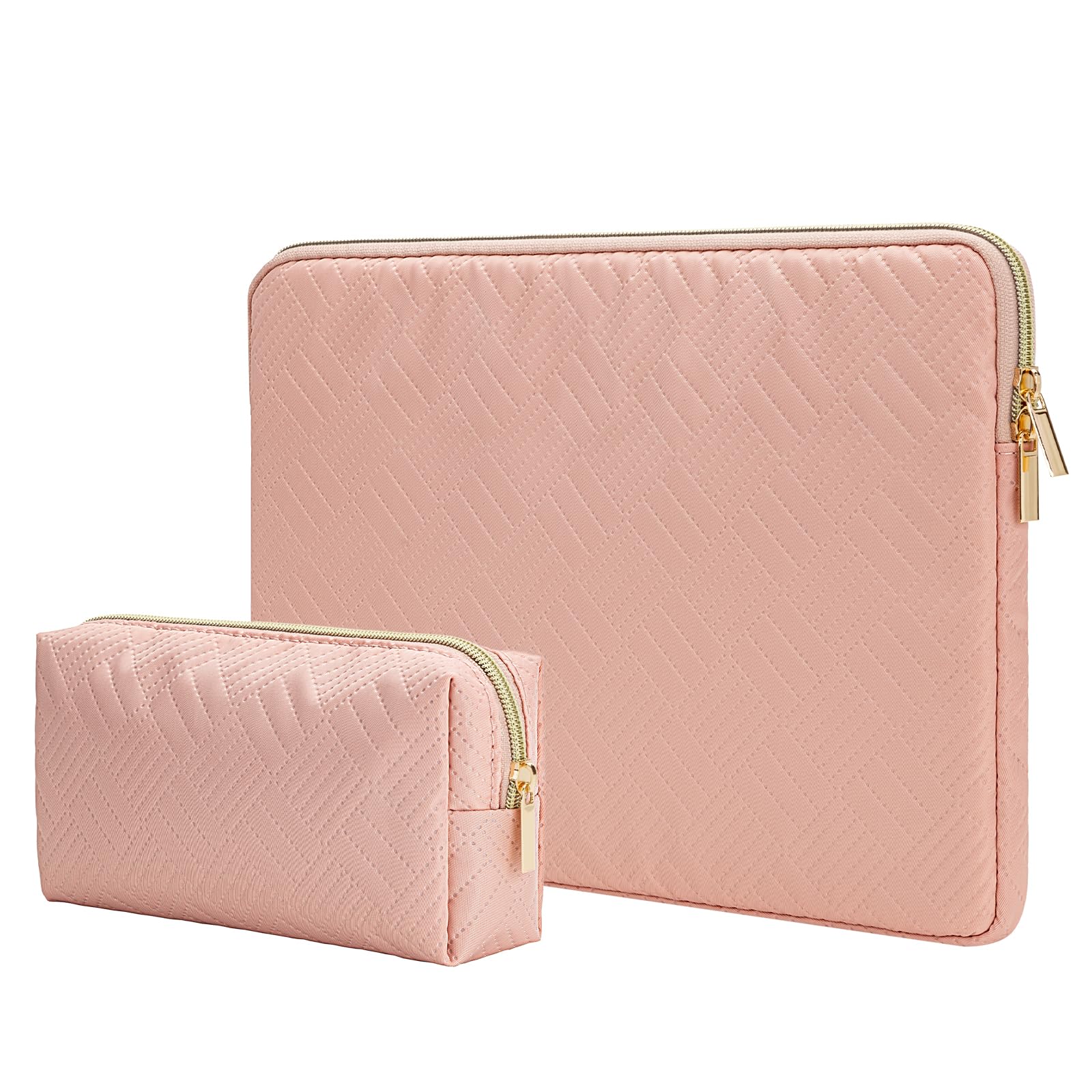 RAINYEAR 16 Inch Laptop Case for 2023 MacBook Pro A2991/A2780 & 15.4 Inch MacBook Pro A1990 - Padded Protective Sleeve with Accessories Pouch - Compatible with HP 15 Laptop - Pink - Perfect for Work, School & Travel