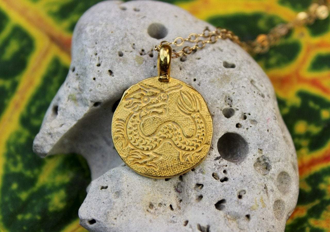 Exquisite 14K Gold Vermeil Dragon Pendant Necklace - Elegant Chinese Zodiac Jewelry for Women - Perfect for Gifts, Special Occasions & Everyday Wear