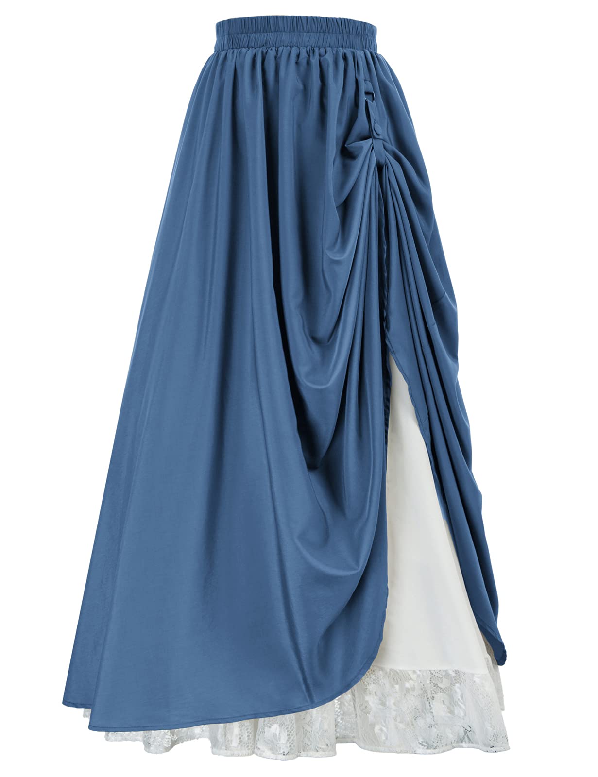 Scarlet Darkness Maxi Long Skirt for Women - Double-Layer Victorian Renaissance Skirt with Flowy Design | Perfect for Gothic Lolita Fashion, Cosplay, and Vintage Themed Events
